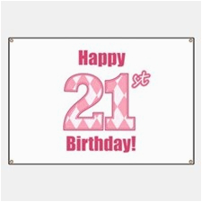 cute 21st birthday banners