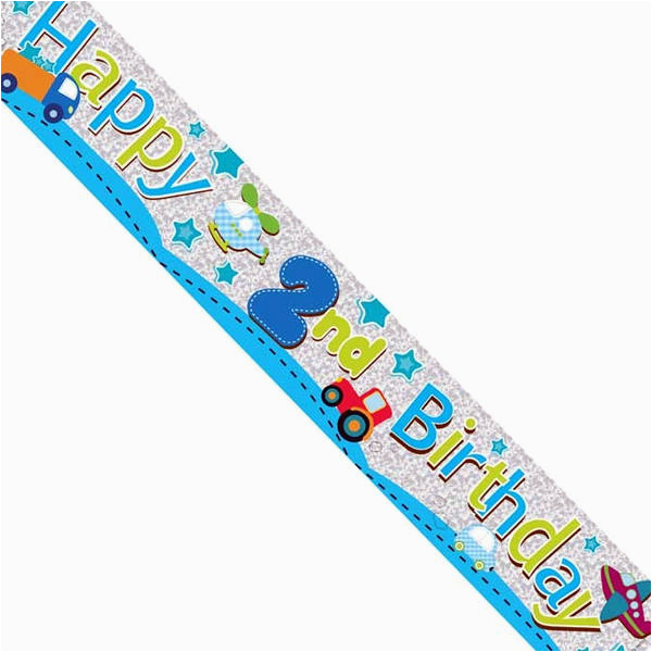 happy 2nd birthday boy foil banner 14787