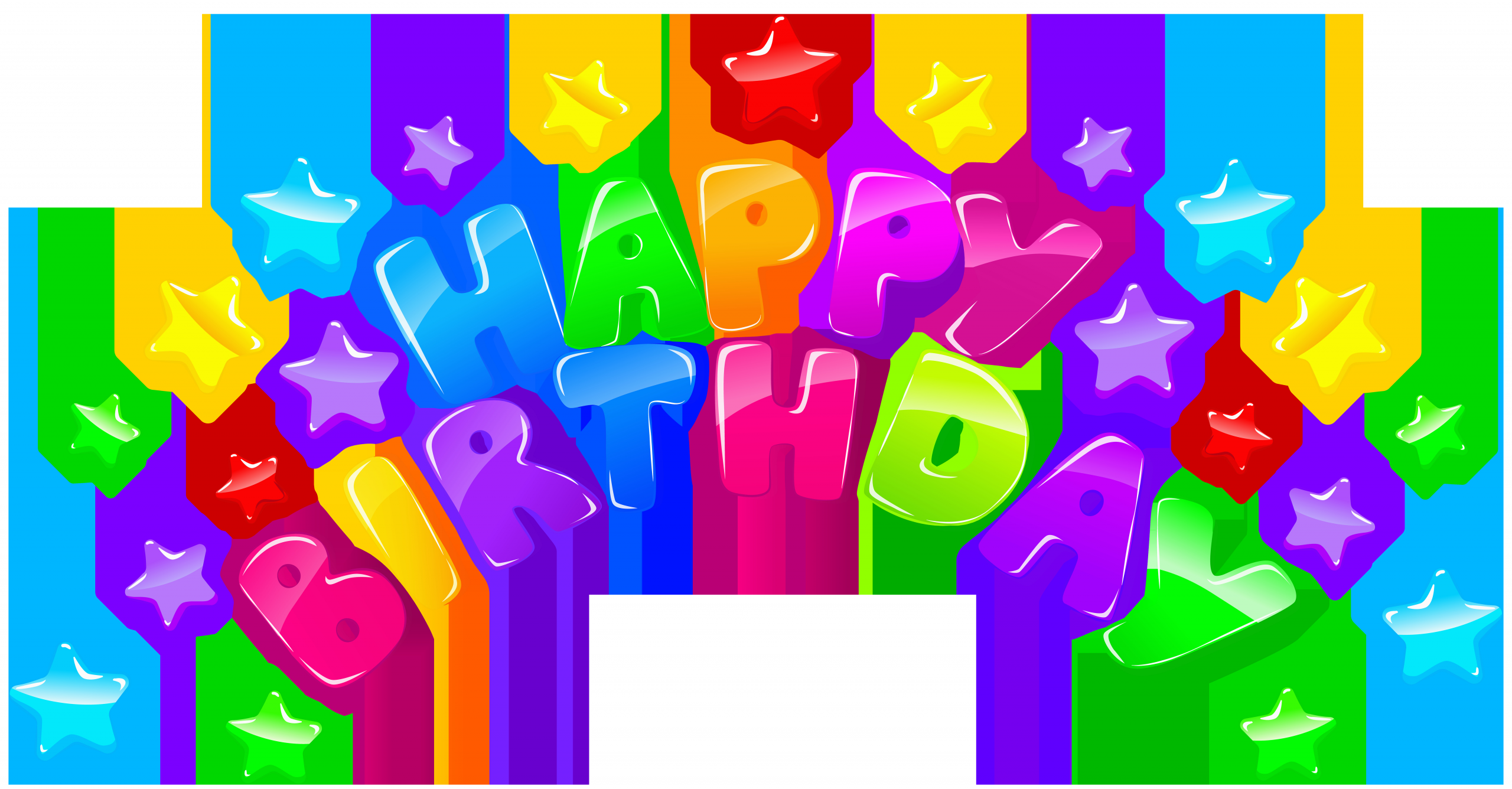 happy birthday decor with stars png clip art image