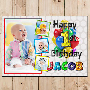 Happy 3rd Birthday Banner Printable Personalised Happy First 1st Birthday Poster Banner Print