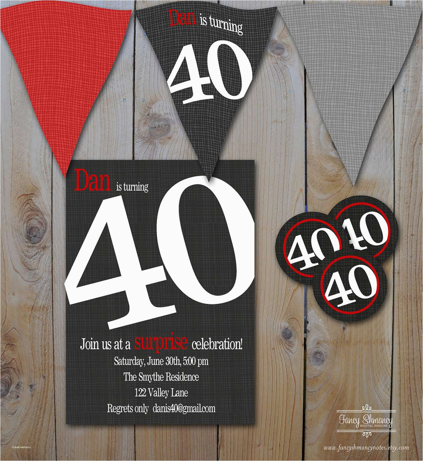 40th birthday party invitations for him