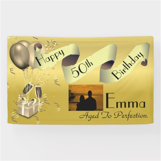 personalised custom idea happy 50th birthday banner 256620834762975996