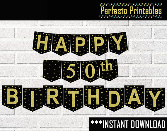 happy 50th birthday banner printable
