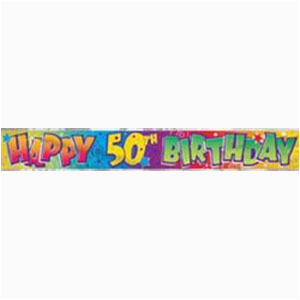 foil banner happy birthday 50th