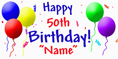 personalized 50th birthday banner