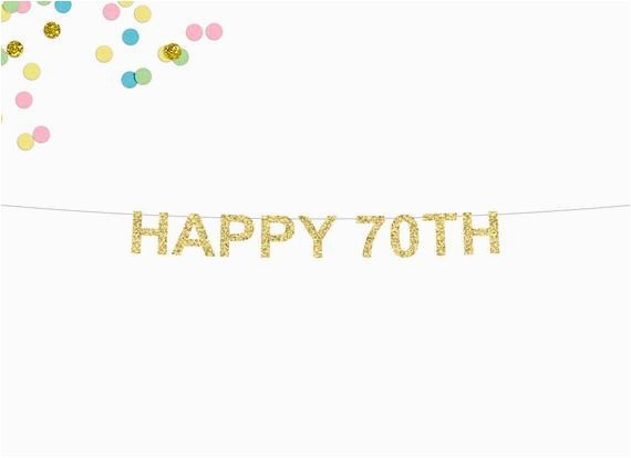 happy 70th glitter banner 70th birthday