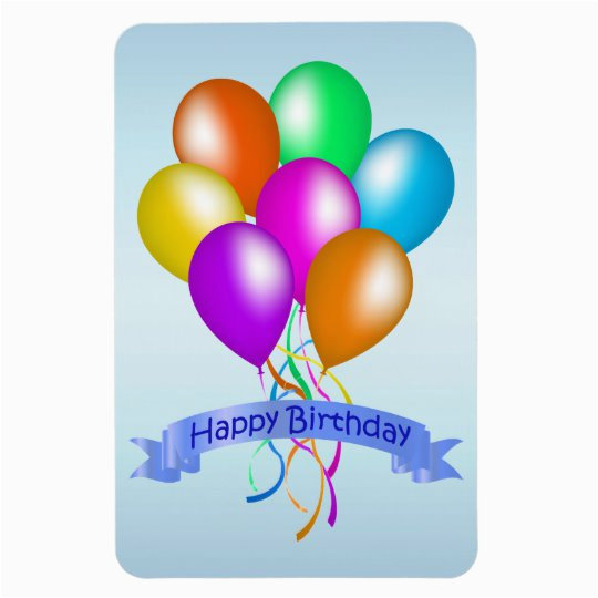 colorful happy birthday balloons banner party magnet 160795411613057348