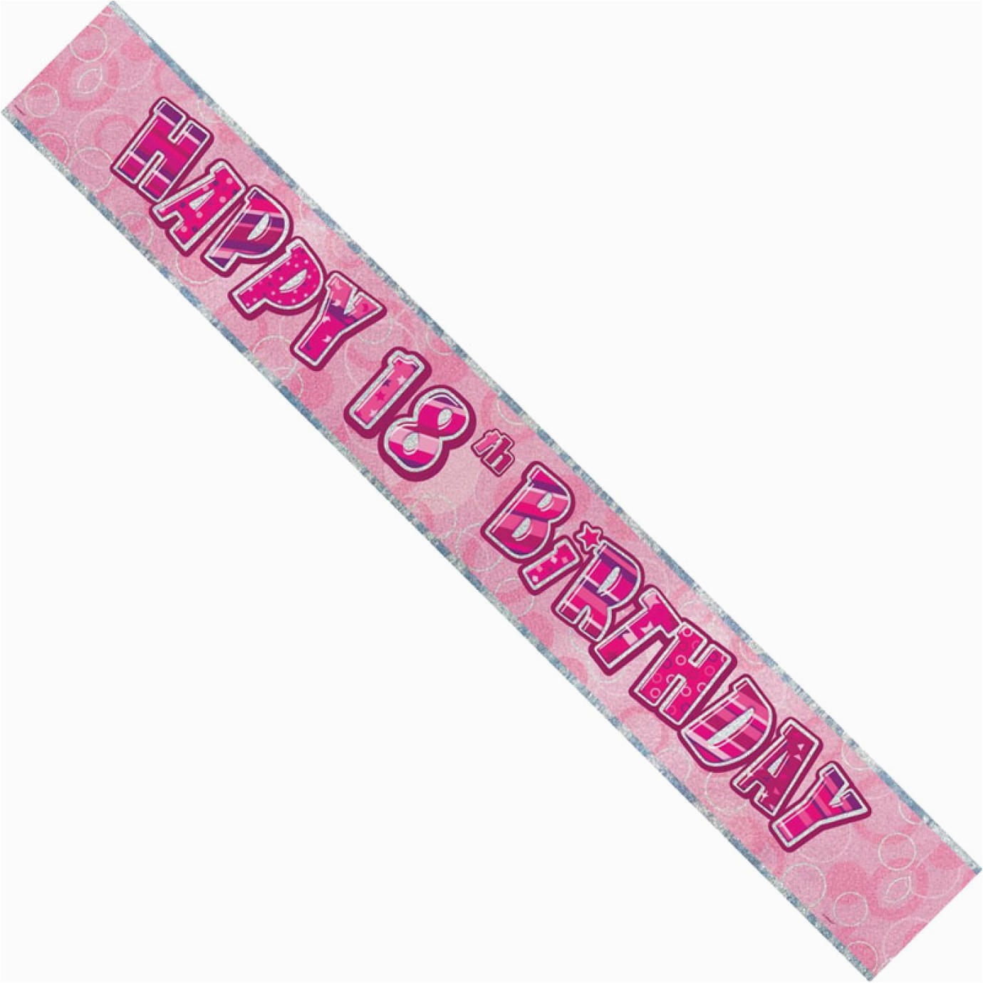 banner foil pink glitz happy 18th birthday