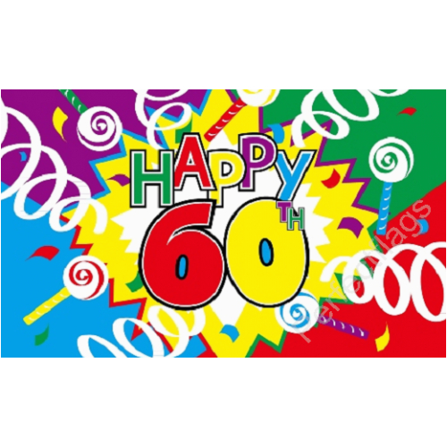 happy 60th birthday flag