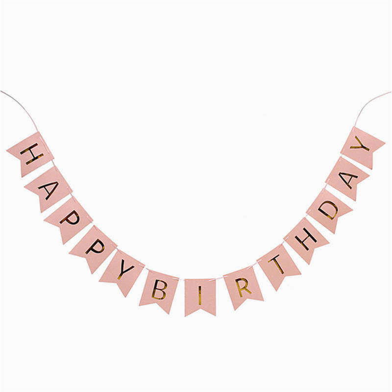 happy birthday banner bunting in pink