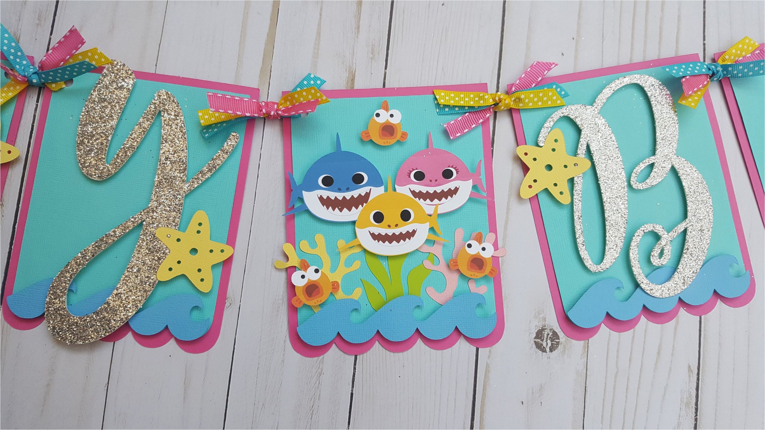 baby shark birthday banner baby shark