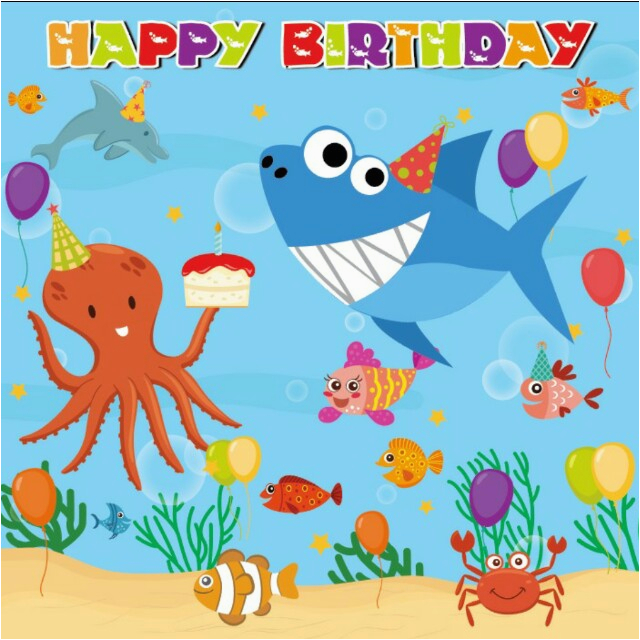 Happy Birthday Banner Baby Shark Baby Shark Under the Sea themed ...
