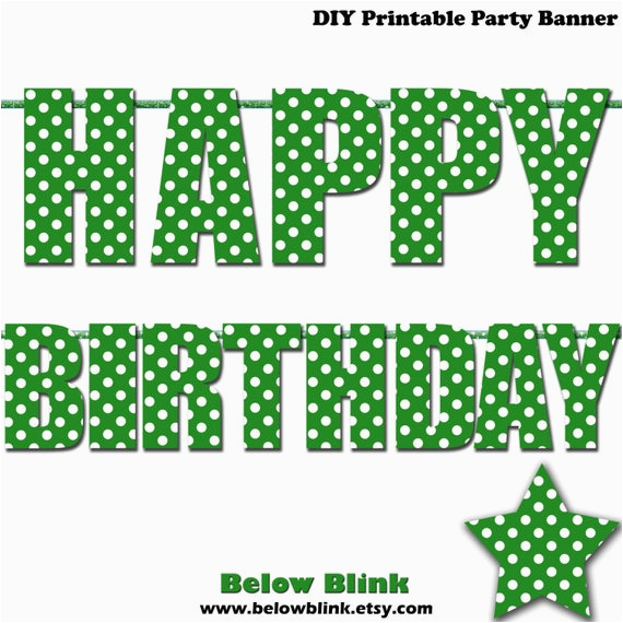 green happy birthday letter banner green