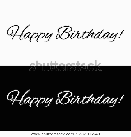 happy birthday banner on black white 287105549