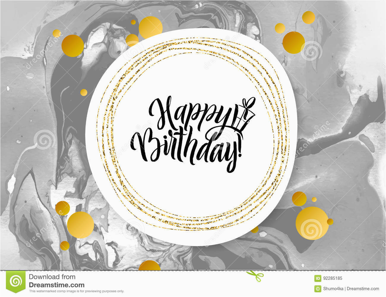 stock photo happy birthday black marble texture card shimmer golden banner template white background vector illustration gold foil glitter image92285185