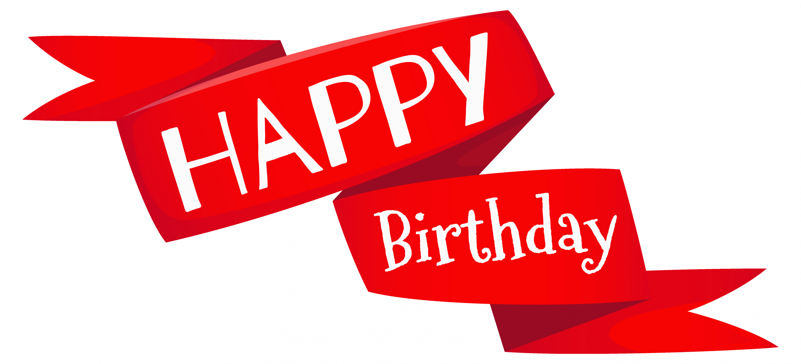 red happy birthday banner png image