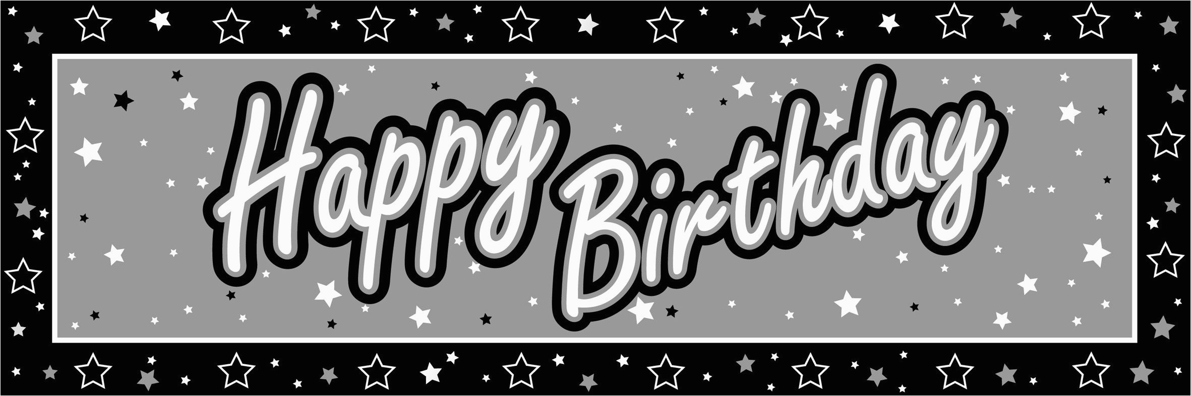 happy birthday banner clipart black and white