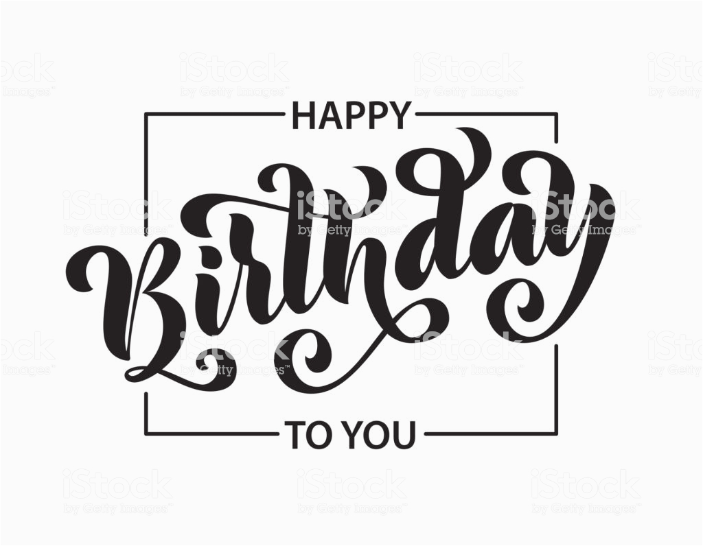 happy birthday hand drawn lettering card modern brush calligraphy vector gm940178216 257030729