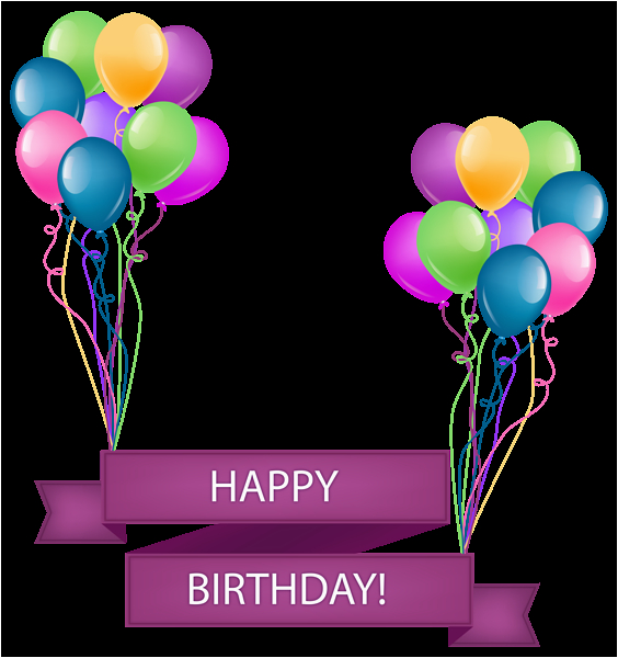 happy birthday banner with balloons transparent png clip art image