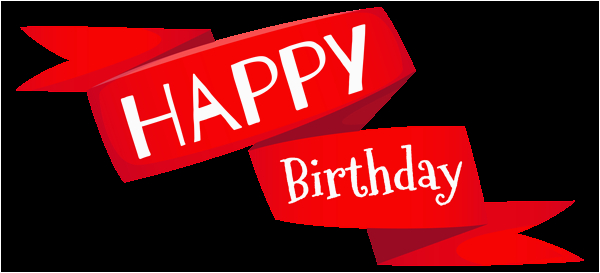 red happy birthday banner png image