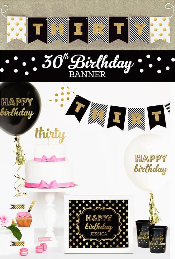 30th birthday banner 30th birthday decor