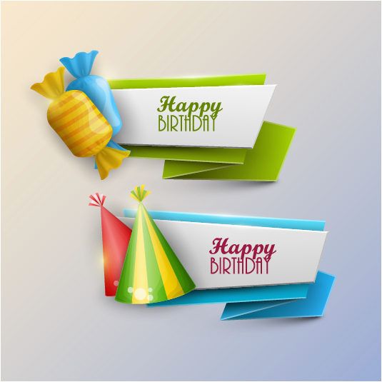 232968 happy birthday banner with candy vector