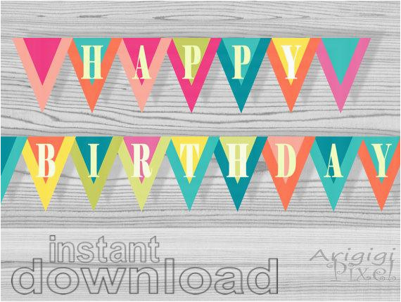 summer colors happy birthday banner summer