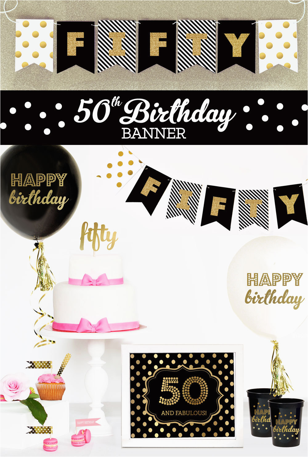 happy 50th birthday banner 50th birthday