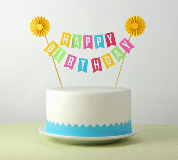 cake bunting cake topper happy birthday