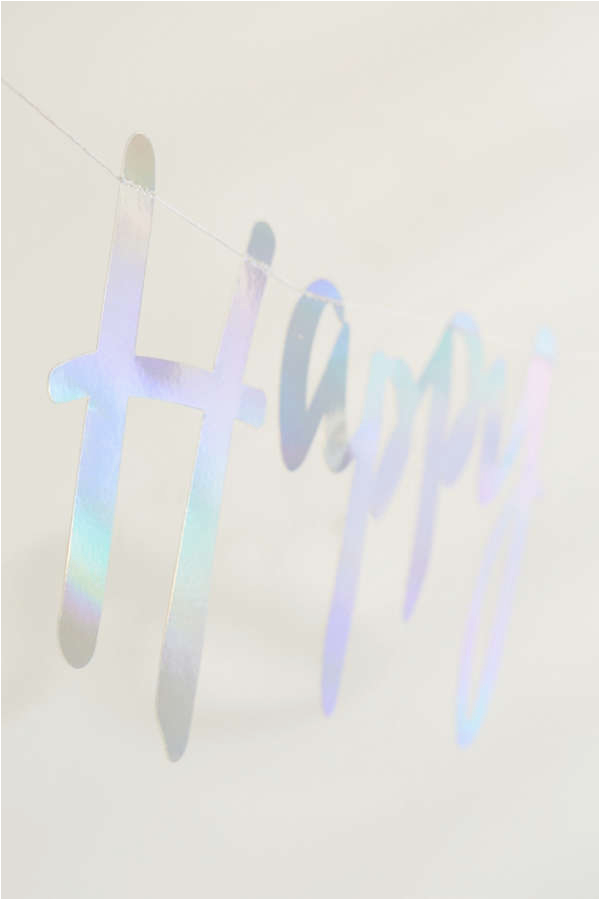 ginger ray iridescent foil happy birthday banner