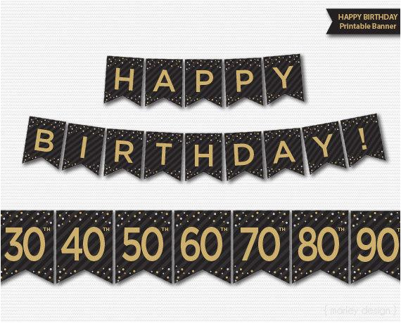 happy birthday banner printable 30th 40th