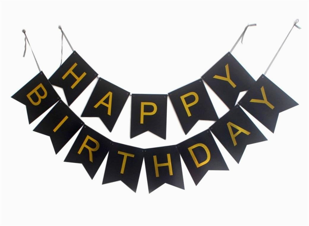 black and gold birthday banner ge15 hta