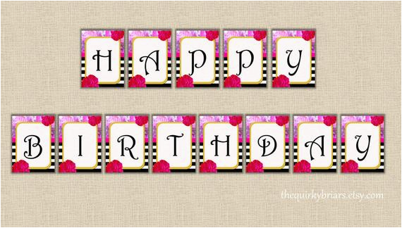 Happy Birthday Banner Gold Printable | BirthdayBuzz