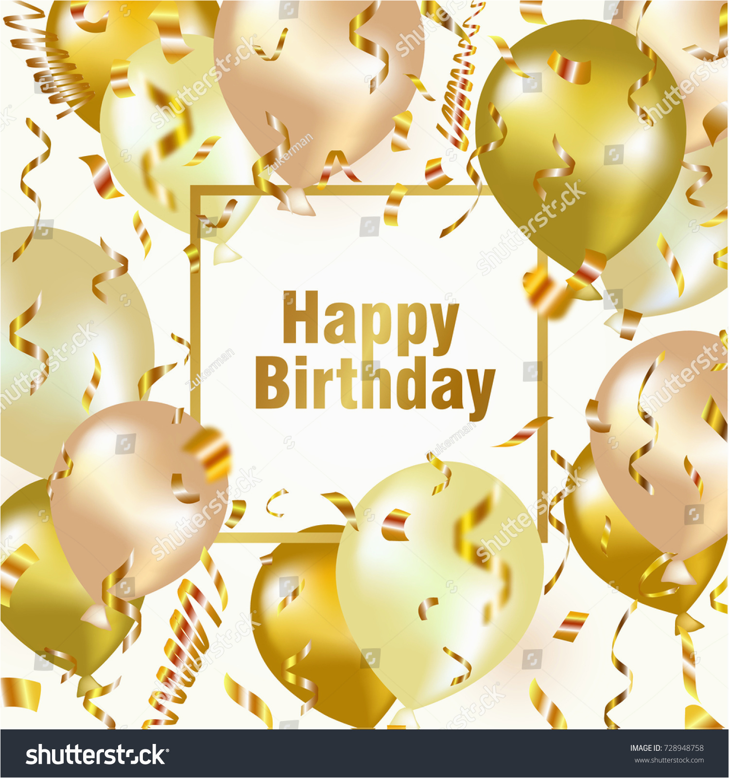 happy birthday celebration background gold balloon 728948758