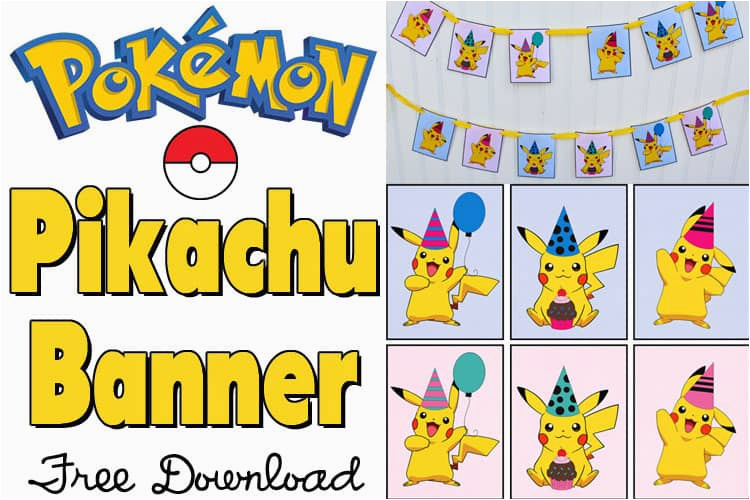 pikachu party banner printable