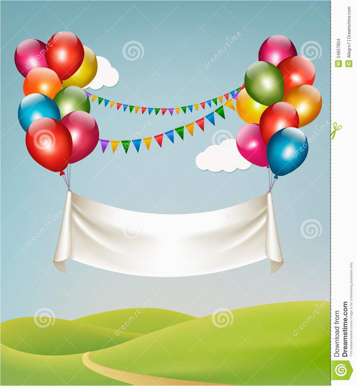 stock illustration happy birthday banner balloons vector image54657804