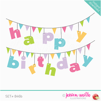 happy birthday banner clip art pink 3470969