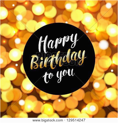 stock vector happy birthday background with bokeh defocused lights birthday template for banner poster flyer
