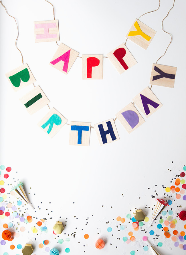 diy balsa wood happy birthday banner