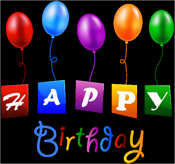 happy birthday with balloons png clipart image