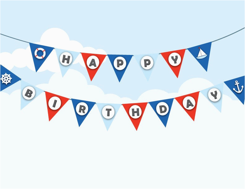 printable nautical birthday bunting