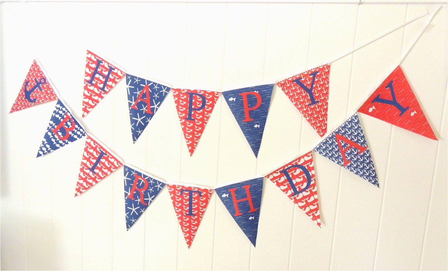 nautical happy birthday bunting happy