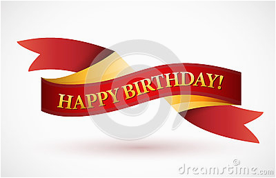 royalty free stock images happy birthday red waving ribbon banner illustration design over white image31864609