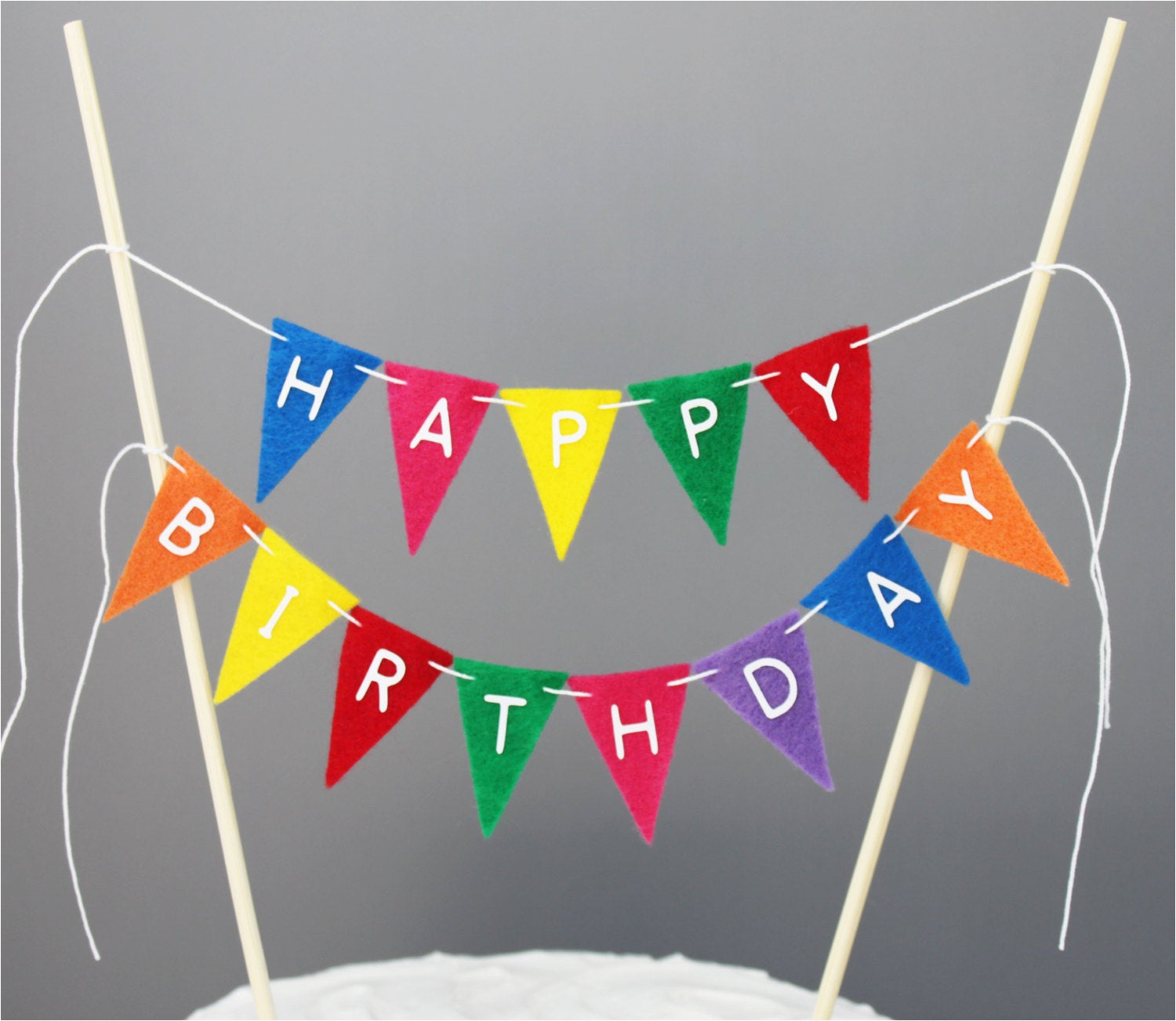 happy birthday cake banner rainbow cake