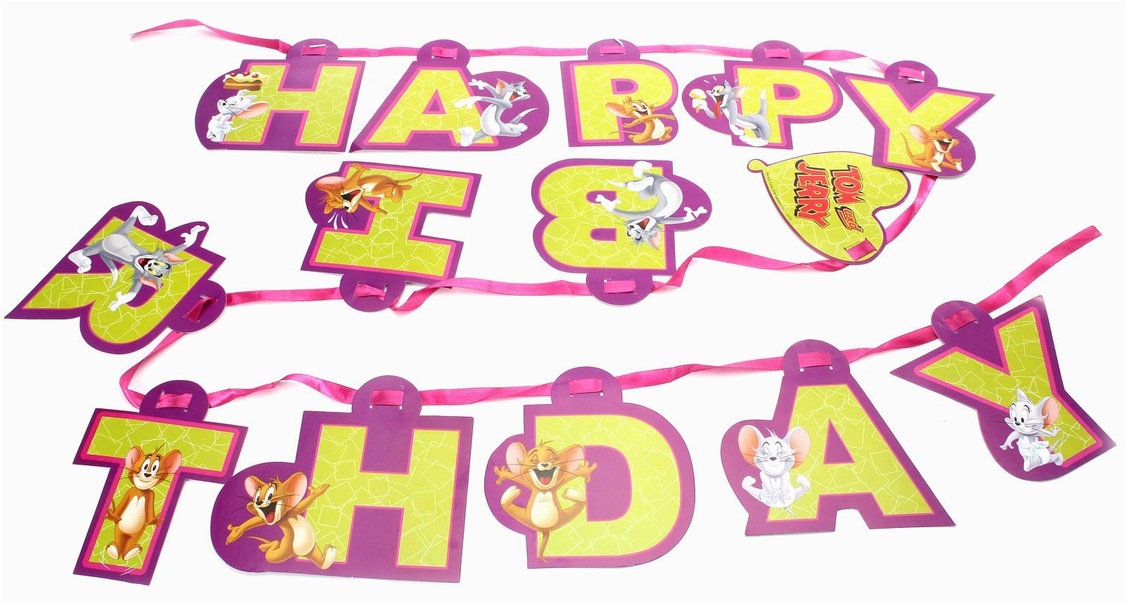 tom and jerry happy birthday party banner