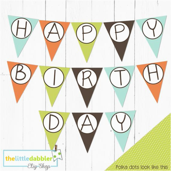 happy birthday banner polka dot orange