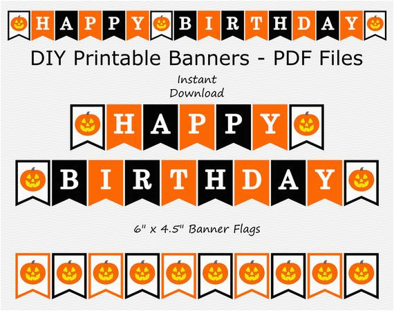 happy birthday banner black orange jack