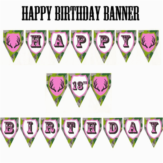 pink camo happy birthday customizable