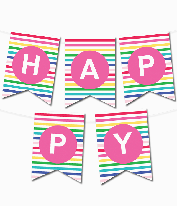 happy stripes pennant banner