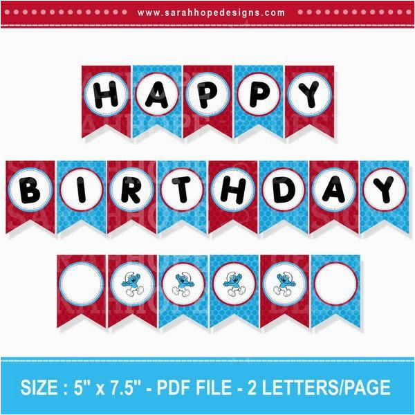 happy birthday banner printable pdf